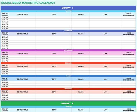 Marketing Schedule Template Excel printable schedule template