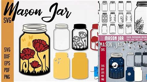 Download Free Mason Jar Cut Files for Cricut Machine