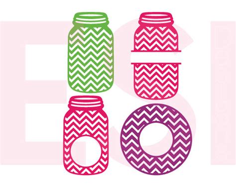 Download Free Mason Jar Monogram Designs - Chevron Pattern - SVG, DXF, EPS -
Cutting Files DXF Files