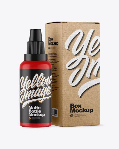 Download Free Matte Bottle W/ Box Mockup PSD Generator