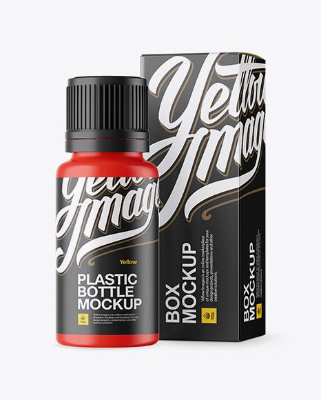 Download Free Matte Bottle w/ Box Mockup PSD Generator