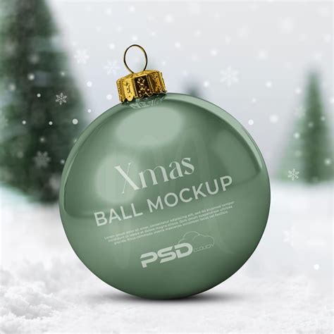 Download Free Matte Christmas Ball Mockup PSD Generator