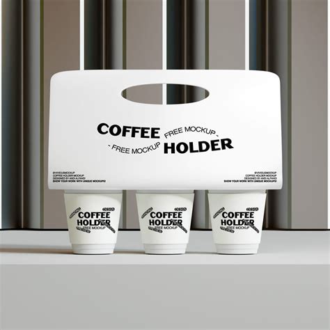 Download Free Matte Coffee Cup with Holder Mockup PSD Generator PSD Files