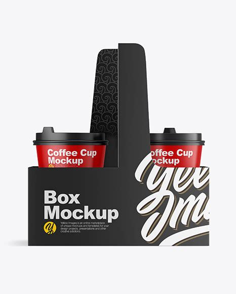 Download Free Matte Coffee Cups in Paper Holder Mockup PSD Object Mockups PSD Files
