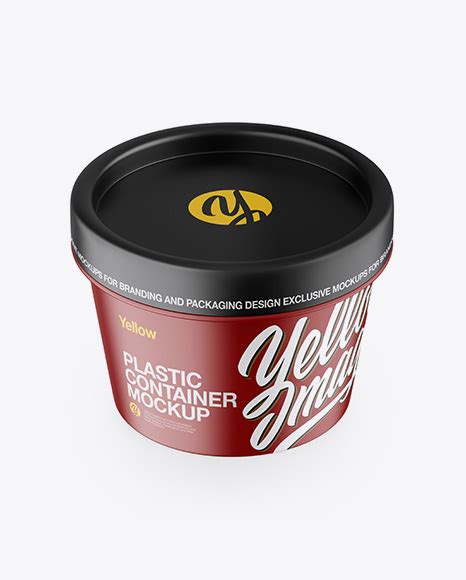 Download Free Matte Container Mockup - Front View (High-Angle Shot) PSD Generator