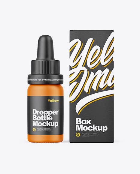 Download Free Matte Dropper Bottle w/ Paper Box Mockup PSD PSD Yellowimages PSD Files