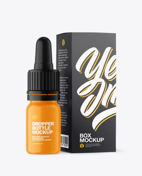 Download Free Matte Dropper Bottle w/ Paper Box Mockup PSD TIFF Files PSD Files