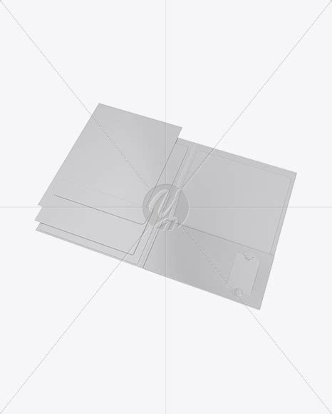 Download Free Matte Folder with Papers and Envelope Mockup - Half Side View PSD Generator