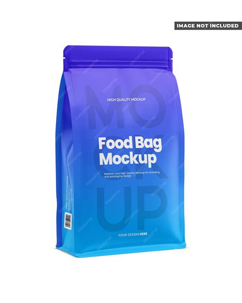 Download Free Matte Food Bag Mockup - Front View PSD Yellowimages