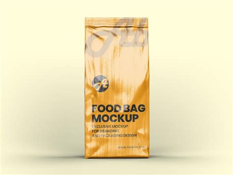 Download Free Matte Food Bag Mockup - Front View PSD Placeit