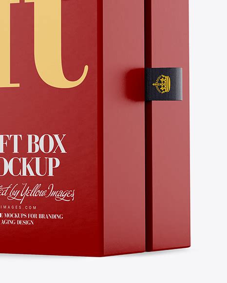 Download Free Matte Gift Box Mockup - Half Side View (Eye-Level Shot) PSD Generator
