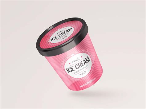 Download Free Matte Ice Cream Round Box Mockup PSD Generator
