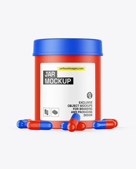 Download Free Matte Jar w/ Pills Mockup PSD Generator PSD Files
