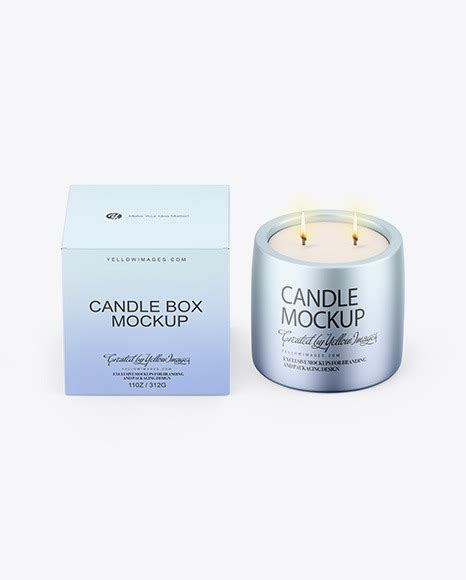 Download Free Matte Metallic Candle W/ Paper Box Mockup PSD Generator