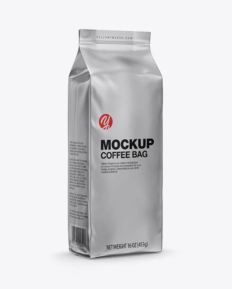 Download Free Matte Metallic Coffee Bag Mockup - Half Side View PSD Generator
