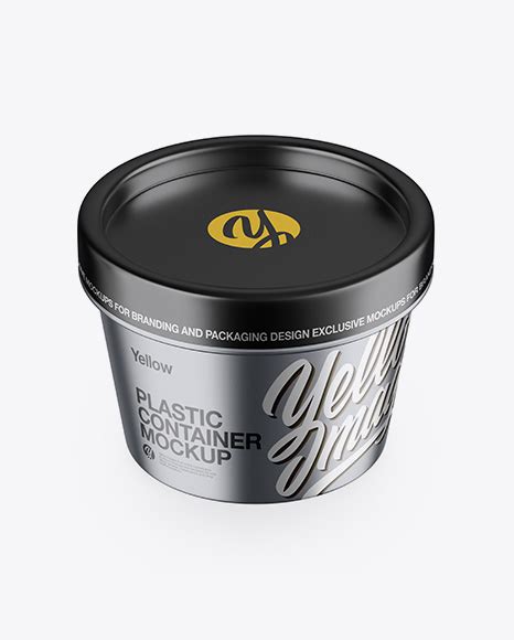 Download Free Matte Metallic Container Mockup - Front View (High-Angle Shot) PSD Generator