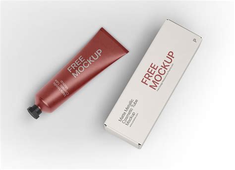 Download Free Matte Metallic Cosmetic Cream Tube Mockup PSD Generator PSD Files