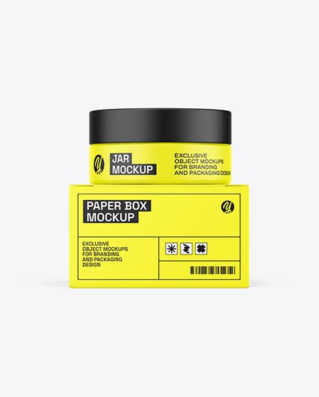 Download Free Matte Metallic Jar W/ Paper Box Mockup TIFF PSD Generator