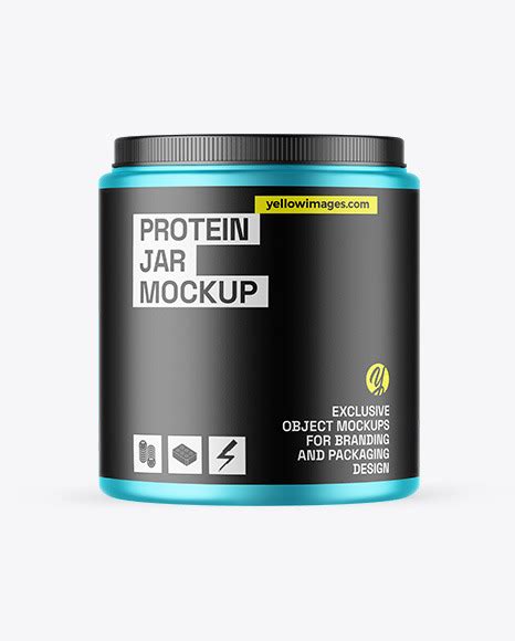 Download Free Matte Metallic Protein Jar Mockup PSD Generator