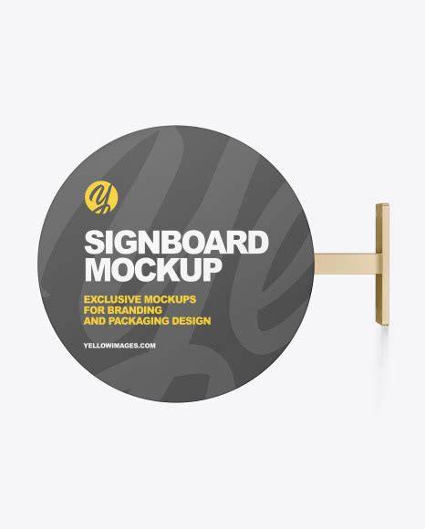 Download Free Matte Metallic Round Signboard Mockup PSD Generator