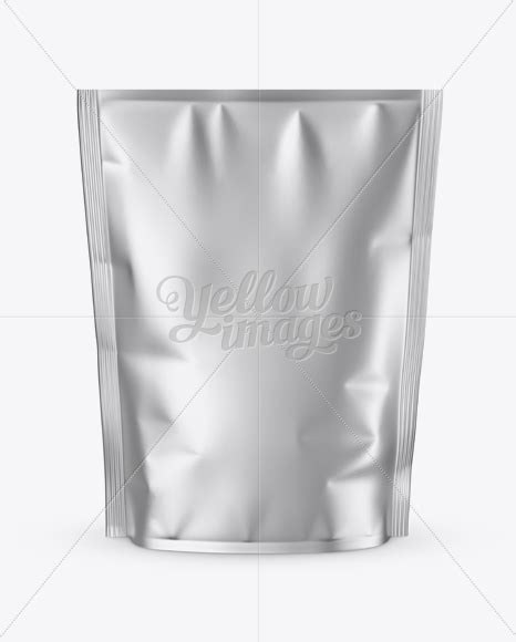 Download Free Matte Metallic Stand Up Pouch Mockup - Front View PSD Generator