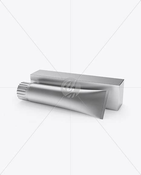 Download Free Matte Metallic Toothpaste Tube & Paper Box Mockup PSD for Branding