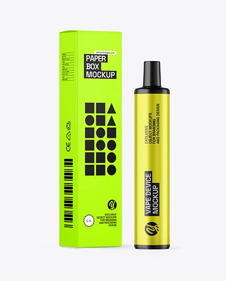 Download Free Matte Metallic Vape Pen W/ Box Mockup PSD Object Mockups PSD Files