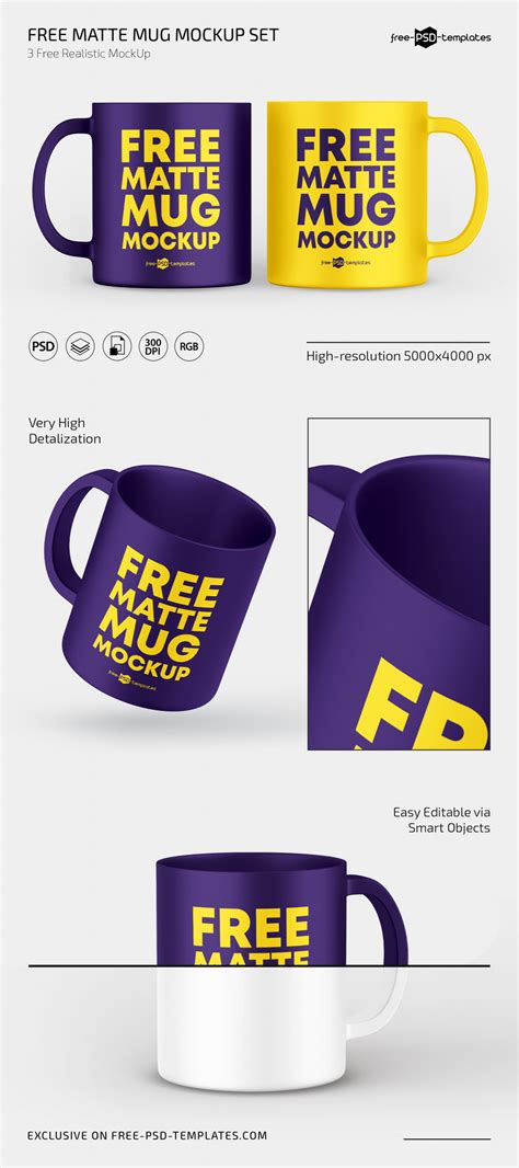 Download Free Matte Mug Mockup PSD Generator Free PSD Mockups