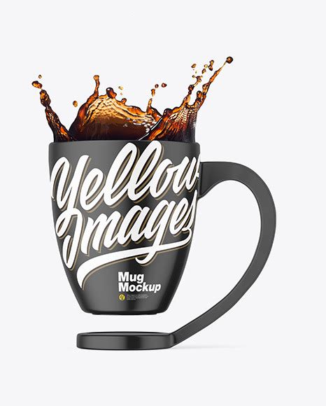 Download Free Matte Mug w/ Coffee Splash Mockup PSD PSD Yellowimages PSD Files