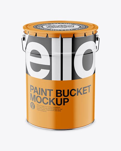 Download Free Matte Paint Bucket Mockup - Front View (High Angle Shot) PSD Generator