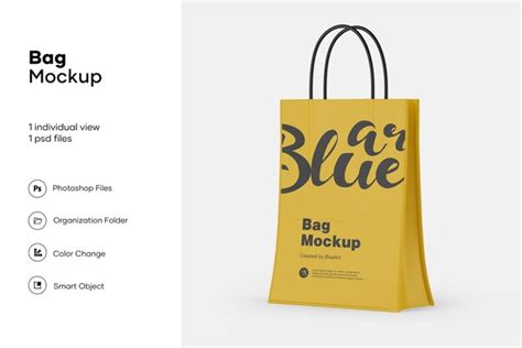 Download Free Matte Paper Bag Mockup - Half Side View PSD Generator
