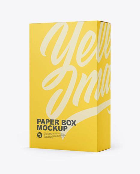 Download Free Matte Paper Box - Half Side View PSD Yellowimages
