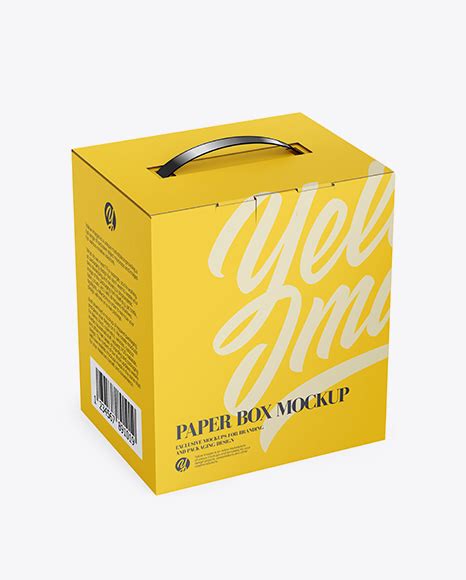 Download Free Matte Paper Box Mockup - Half Side View PSD Yellowimages