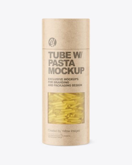 Download Free Matte Paper Tube w/ Pennette Pasta Mockup PSD TIFF Files PSD Files