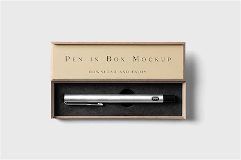 Download Free Matte Pen in Box Mockup PSD Object Mockups Free PSD Mockups