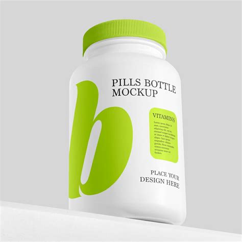 Download Free Matte Pills Bottle with Box Mockup PSD Generator