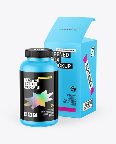Download Free Matte Plastic Bottle with Box Mockup PSD Generator PSD Files