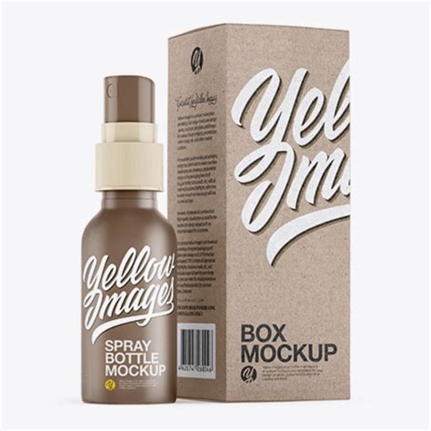 Download Free Matte Plastic Bottle with Box Mockup PSD PSD Yellowimages Free PSD Mockups
