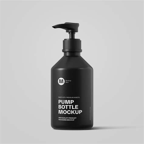 Download Free Matte Plastic Bottle with Pump Mockup PSD Generator PSD Files