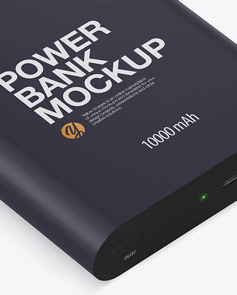 Download Free Matte Power Bank Mockup - Front View PSD Yellow Images Free Mockups PSD Files