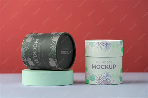 Download Free Matte Round Box Mockup PSD Generator