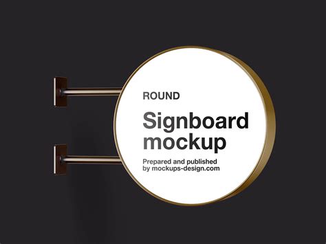 Download Free Matte Round Signboard Mockup PSD PSD Yellowimages