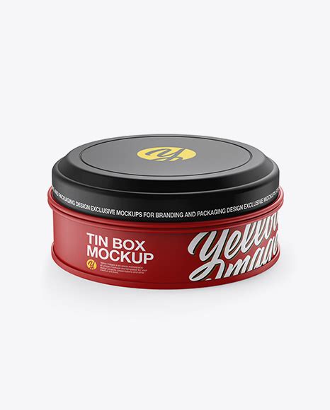 Download Free Matte Round Tin Box Mockup - Front View (High-Angle Shot) PSD Generator