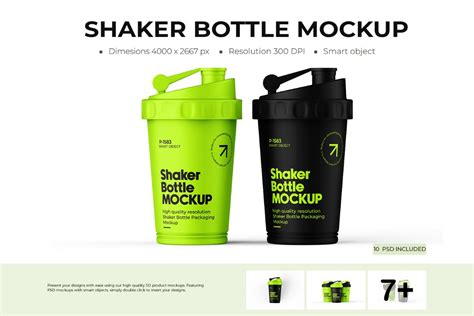Download Free Matte Shaker Bottle Mockup PSD Generator