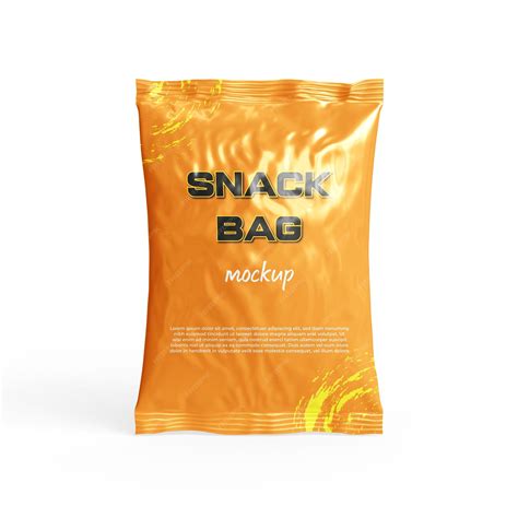 Download Free Matte Snack Bag Mockup - Front View PSD Generator