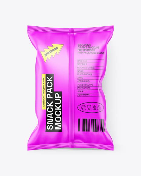 Download Free Matte Snack Pack Mockup - Back View PSD Generator PSD Files