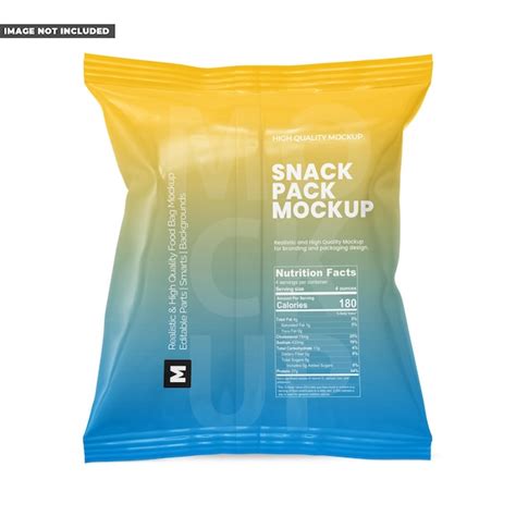 Download Free Matte Snack Pack Mockup - Back View PSD PSD Yellowimages