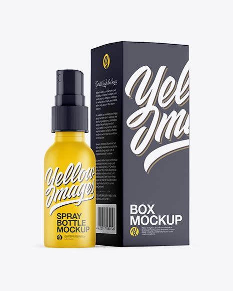Download Free Matte Spray Bottle W/ Paper Box Mockup PSD Generator