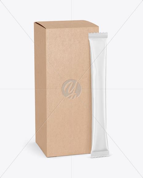 Download Free Matte Stick Sachet w/ Kraft Box Mockup PSD TIFF Files PSD Files