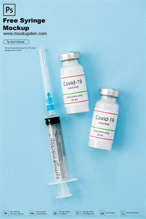 Download Free Matte Syringe Mockup PSD Generator PSD Files